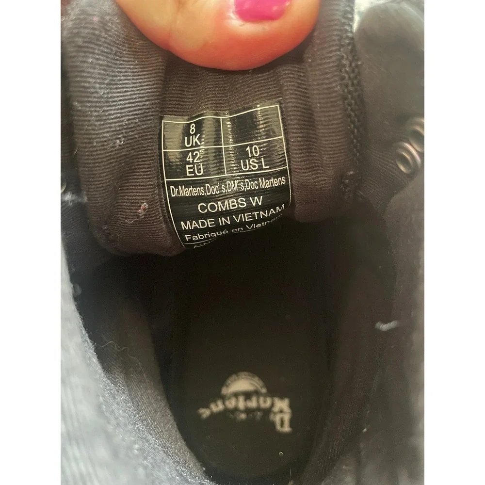 Black Canvas Utility Boots Size 8 Tactical Combat Shoes Combs W by Dr. Martens